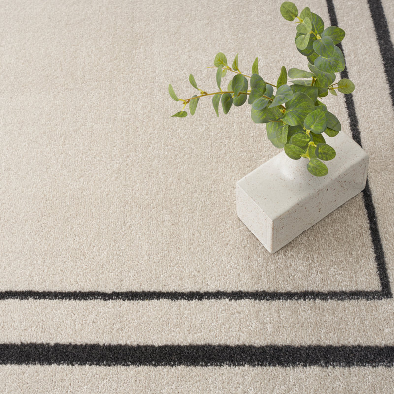 Tapis intérieur / extérieur blanc cassé Arvell, Carré 5 pi