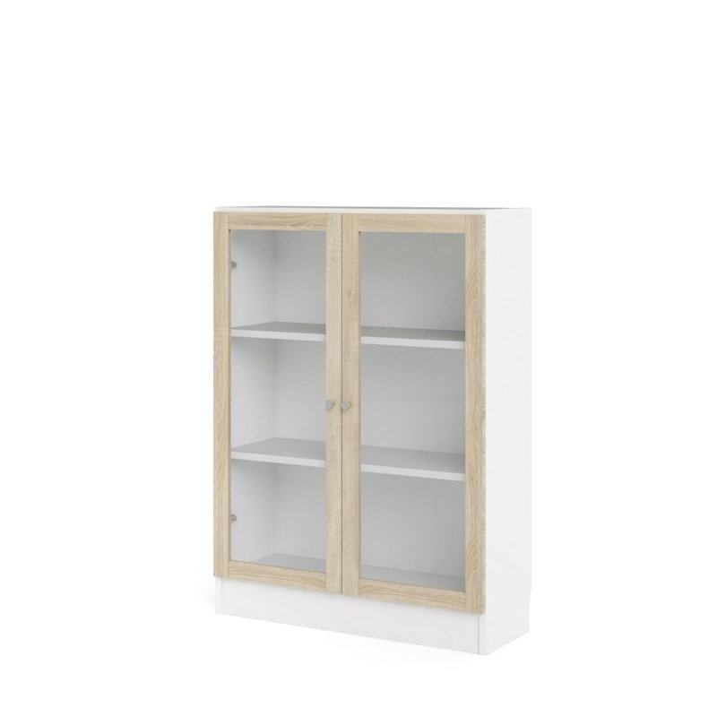 Base 107.2 cm H x 79 cm W Standard Bookcase, White/Oak