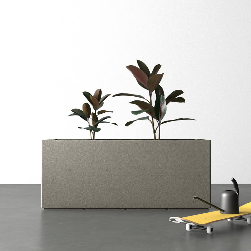 Gita Lightweight Outdoor Trough Planter Box, Black, 19"H x 46"W x 17"D