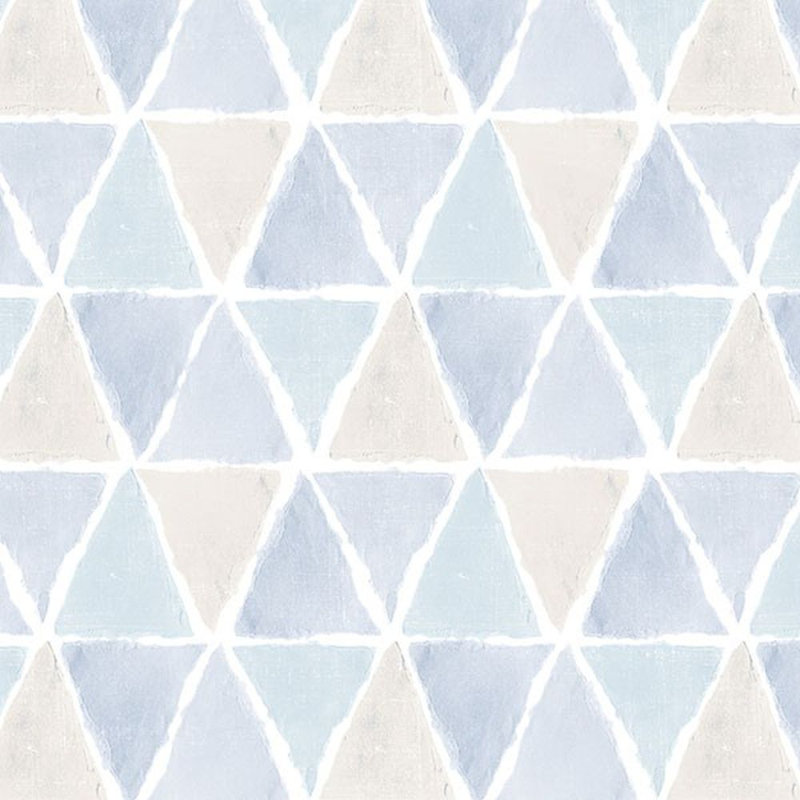 Concord Wallcoverings Textured Wallpaper Geometric Featuring Triangles, CK36638, Blue Beige White