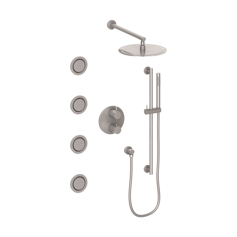 Complete Shower System with Rough-in Valve, Brushed Nickel