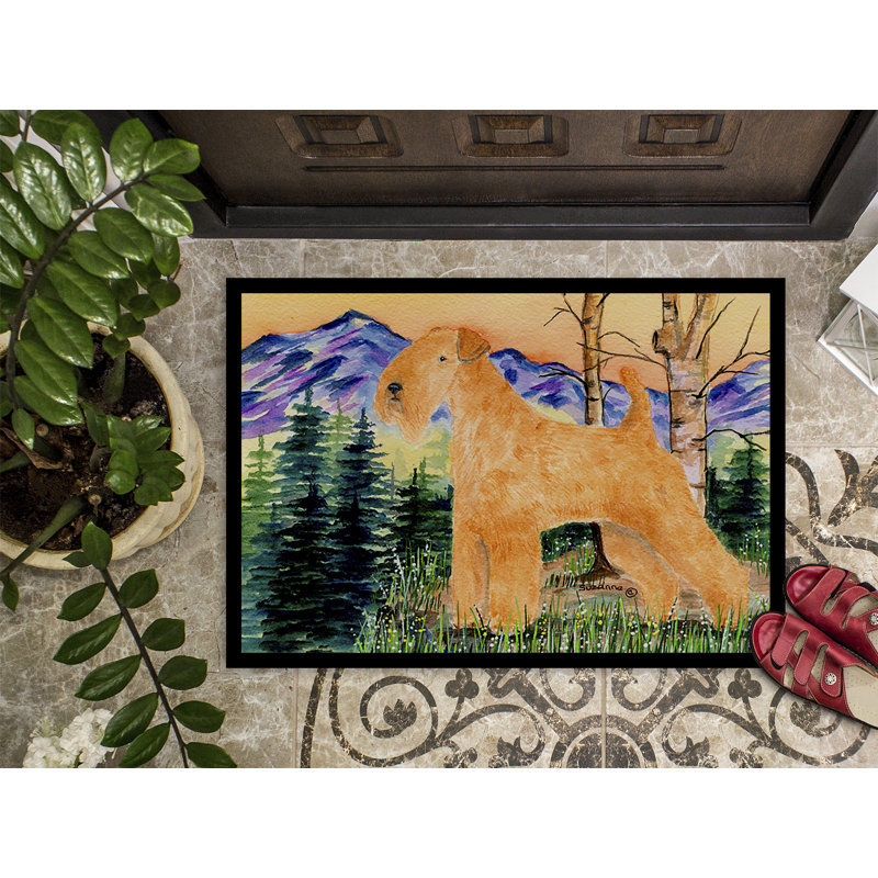 Tapis de porte d’intérieur anti-dérapant Landreneau, Rectangle 2 pi x 3 pi