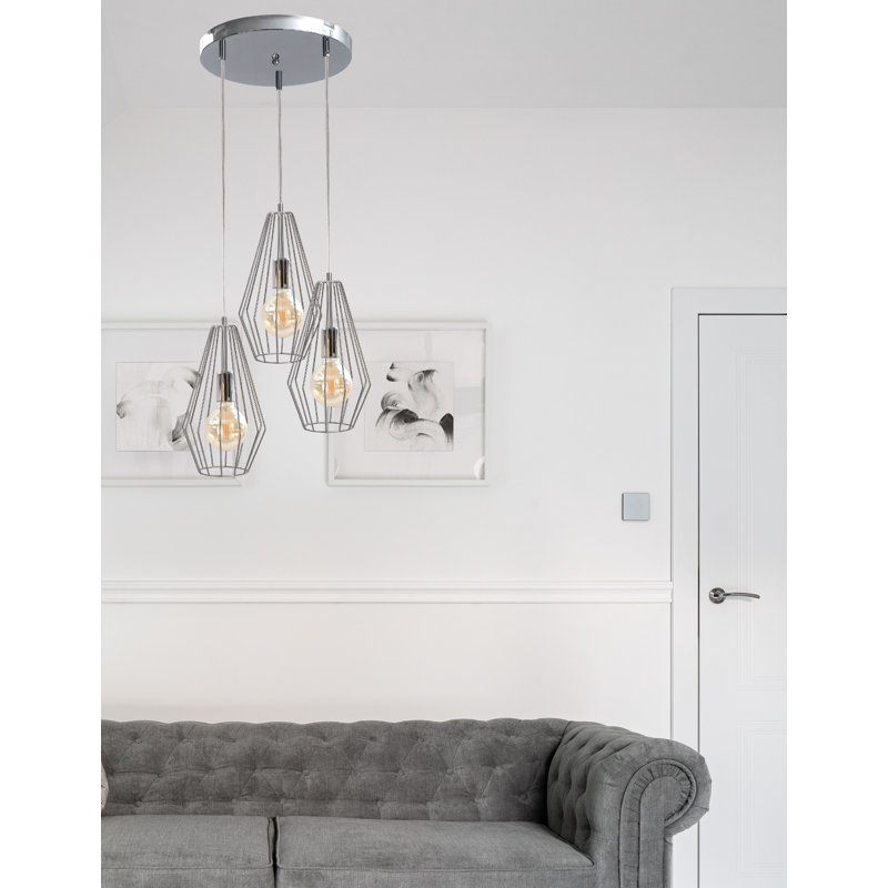 Estero 3 - Light Geometric Pendant, Silver