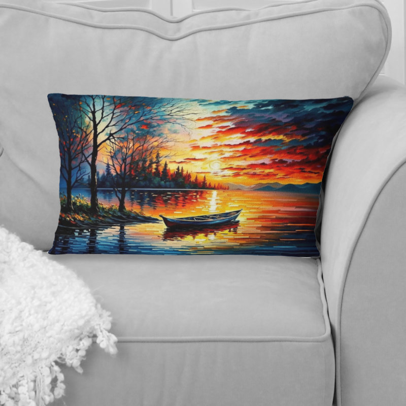 Coussin Canoe On The Lake In The Fall - Coastal Boat