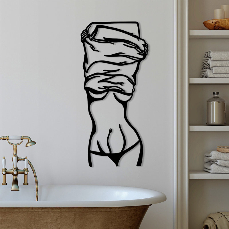Elegant Decorative Metal Wall Accessory, Black, 12.9 x 27.6 inches | 100% Metal Construction, Thickness: 0.06 inches | Lightweight Design (0.8 lbs) for Easy Wall Hanging | Stylish Home Decor for Any Room