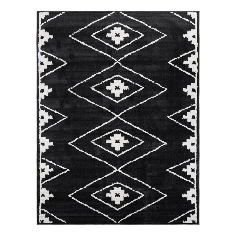 Latitude Run® Vefsna Nikolis Rug Black, Rectangle 10' x 13'1"