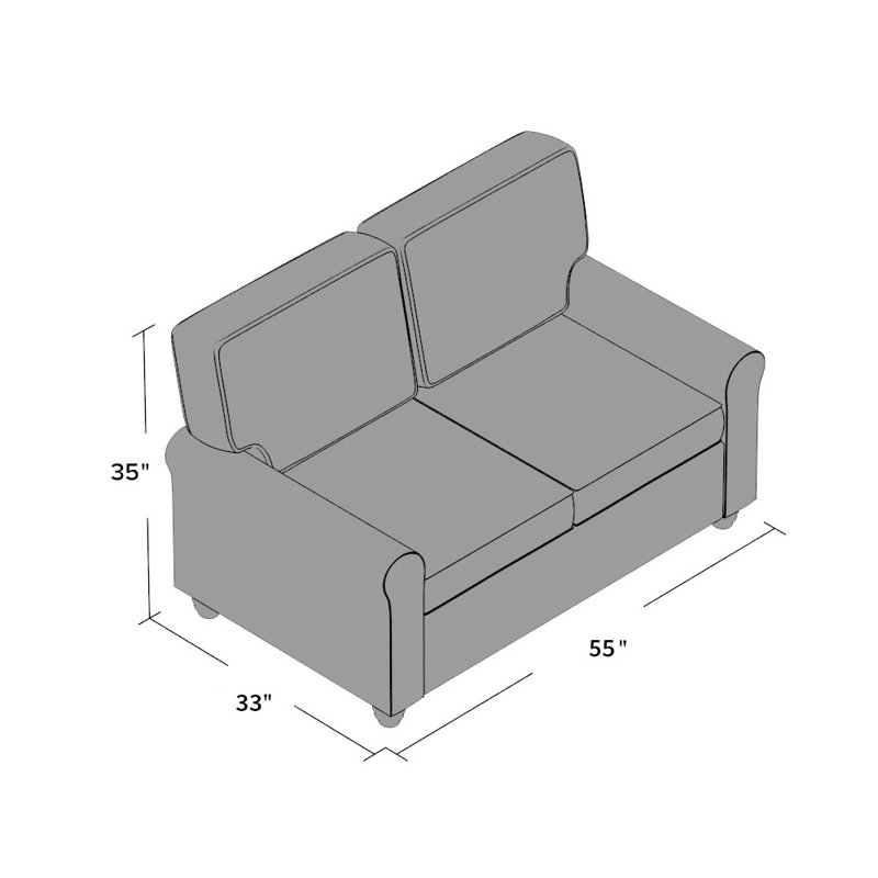 Lucien Upholstered 55'' Loveseat, Steel