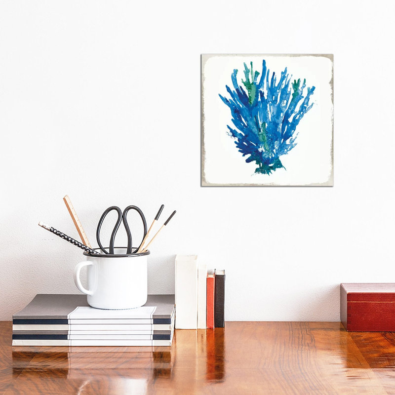 Blue Coral V by Aimee Wilson - Wrapped Canvas Painting, 30.48 cm H x 30.48 cm W