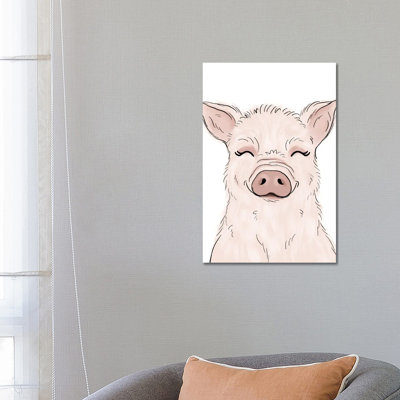 Pig by Katie Bryant - Wrapped Canvas Print