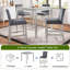 Ensemble de table de salle à manger en bois 5 pièces, ensemble de table de cuisine avec table carrée et 4 chaises rembourrées, table de salle à manger en bois avec décoration en cristal et ensemble de chaises pour la cuisine, la salle à manger