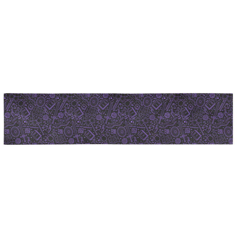 Chemin de table géométrique avicia, 90 po x 16 po, Noir / Mauve, 100 % coton