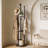 Rotating Solid Wood Coat Rack With Storage Shelves & 9 Hooks