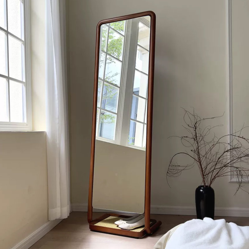 Rectangle Solid Wood+Rattan Full Length Mirrors