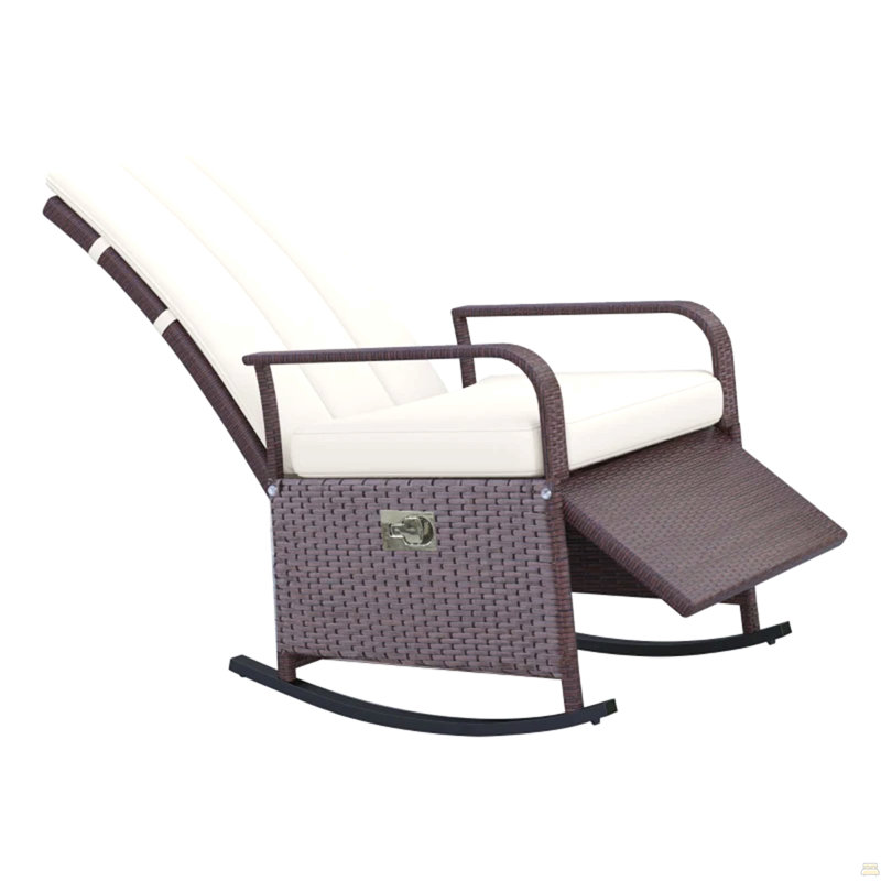 Fauteuil inclinable et berçant en rotin d'extérieur