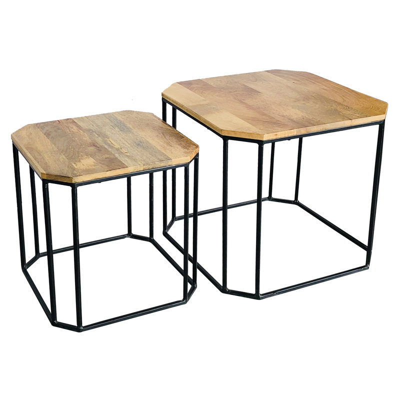 Carson Solid Wood Sled Coffee Table, 41cm H x 40cm L x 40cm W