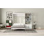 Lit escamotable double avec plusieurs tablettes de rangement et une armoire