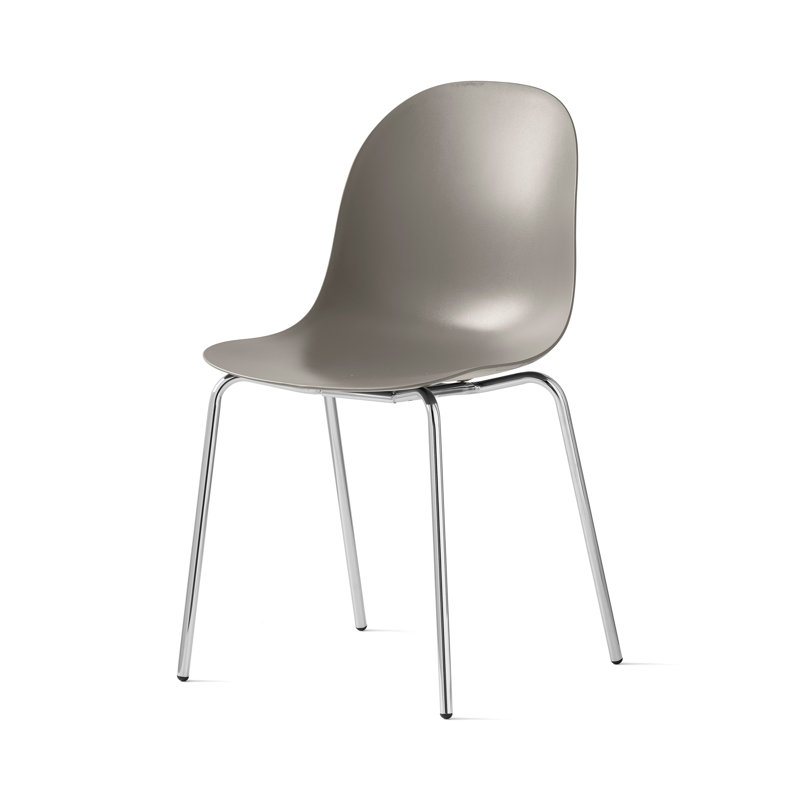 Chaise sans accoudoir Academy avec structure en métal, Taupe mat / chrome