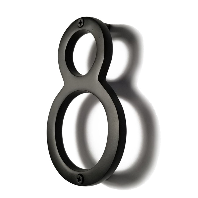 Numéro de maison en métal flottant, 8, 8", Noir