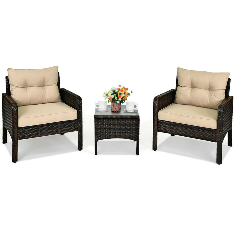 Bryella 2 - Person Patio Conversation Set with Cushions