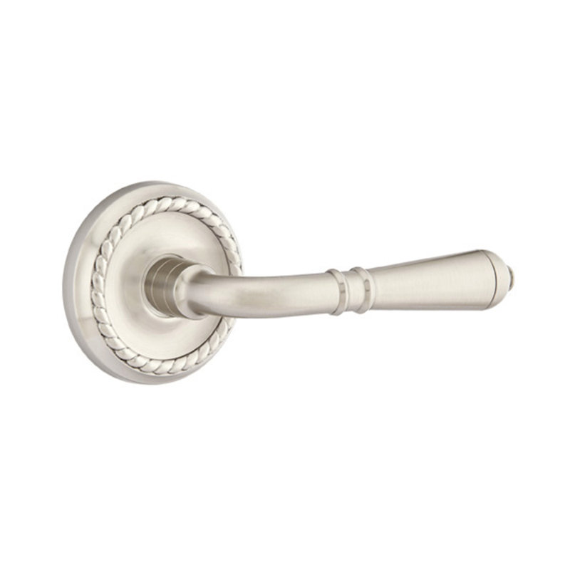 Levier de porte avec rosette Turino Passage, Droite, Nickel satiné