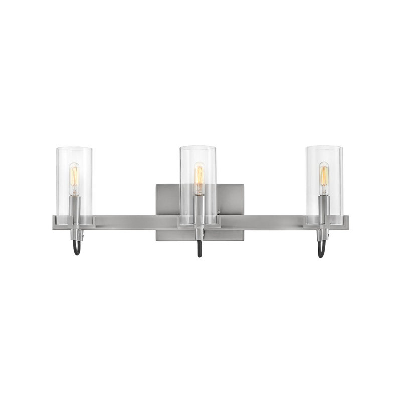 Ryden 23" Brushed Nickel Vanity Light with Clear Glass Shades