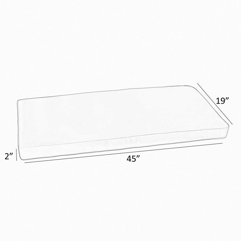 Coussin de siège intérieur / extérieur Sunbrella, H 2 po x l 45 po x P 19 po