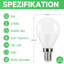 LED bulb 6 E14 white: 5W P45 light bulb 2700K warm white bulb corresponds to 50W halogen lamp