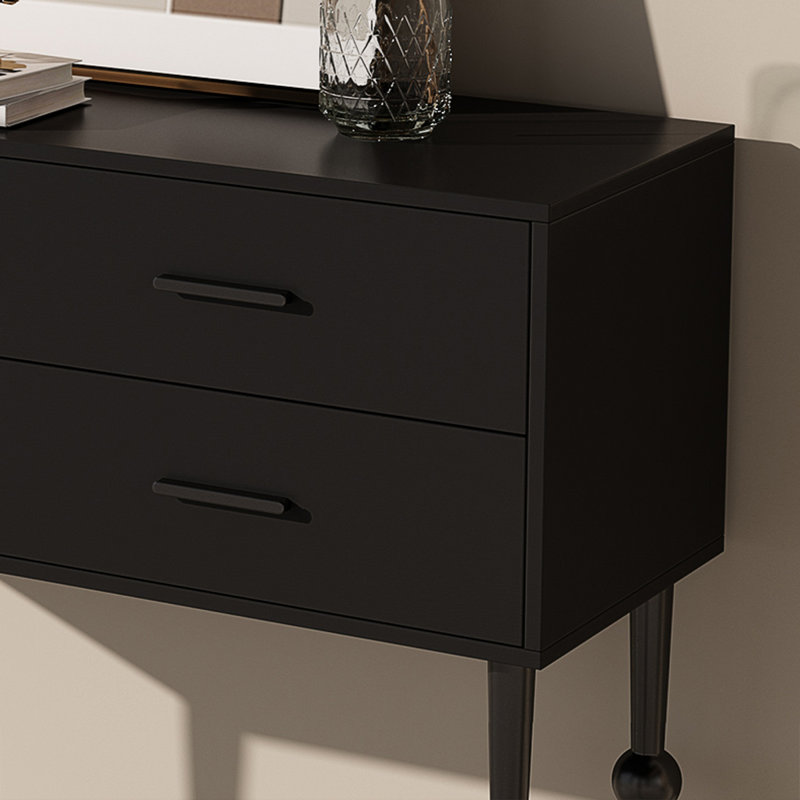 Console rectangulaire en bois manufacturé noir, H 33,46 po x L 31,50 po x l 15,75 po, Noir