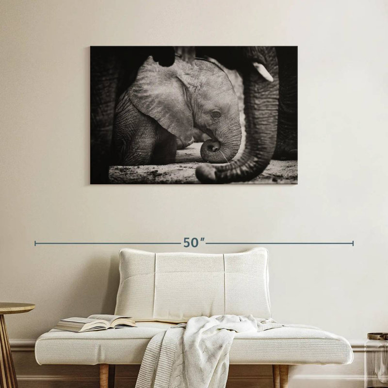 Brampt Napping Baby Elephant, 26" H x 39" W