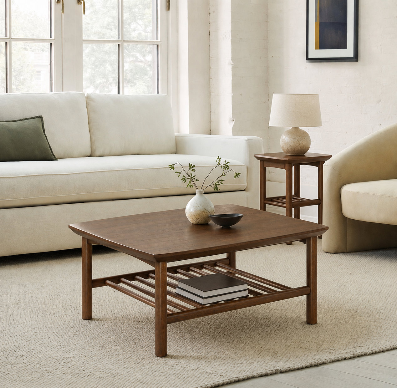 Pope 20" Walnut End Table, Dark Walnut