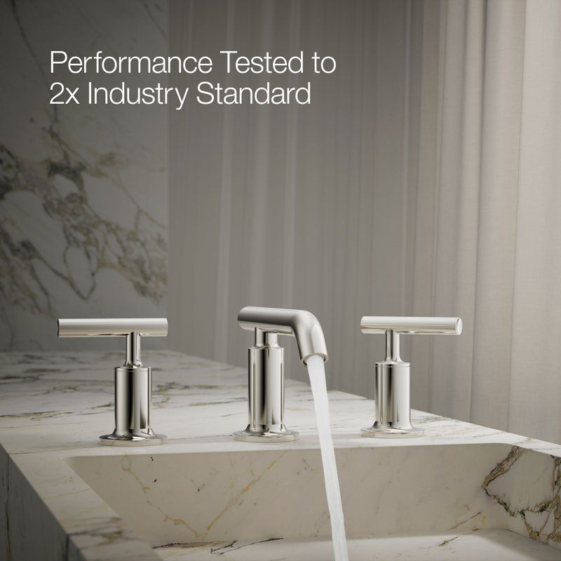 Purist Widespread Bathroom Faucet with Drain Assembly, Vibrant Polished Nickel