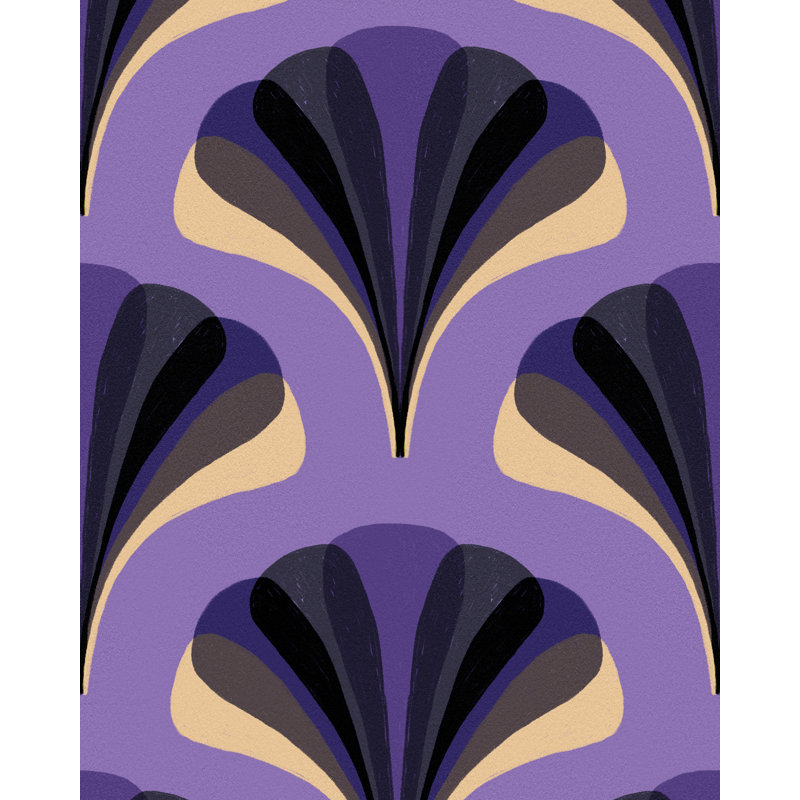 LA DOLCE VITA Wallpaper Roll, Anthracite/Purple