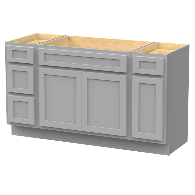 57'' Single Bathroom Vanity Base Only, Gray