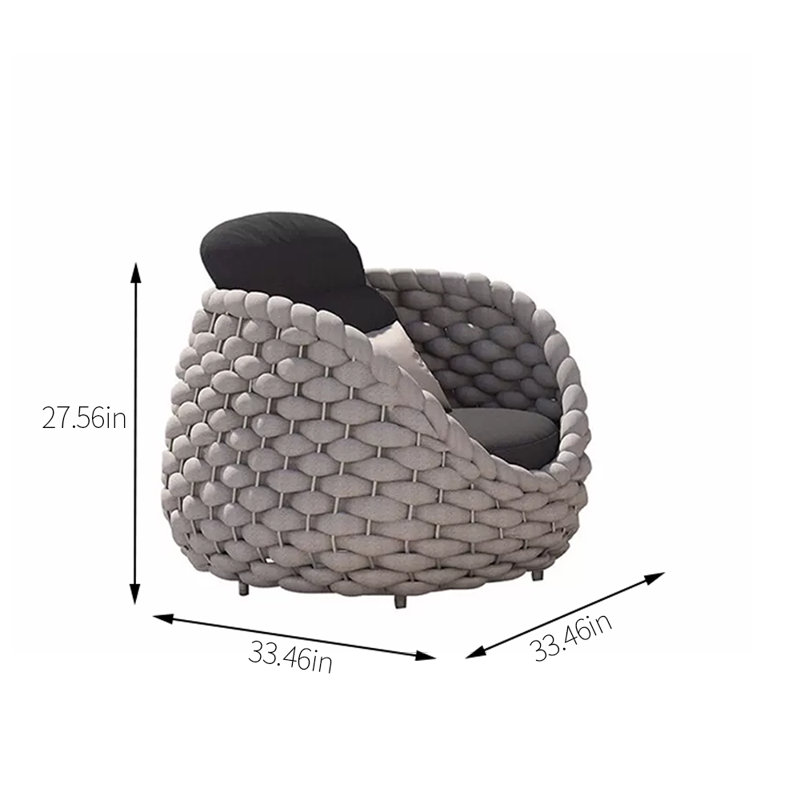 Aashman 33.46'' Wide Circle Patio Sofa
