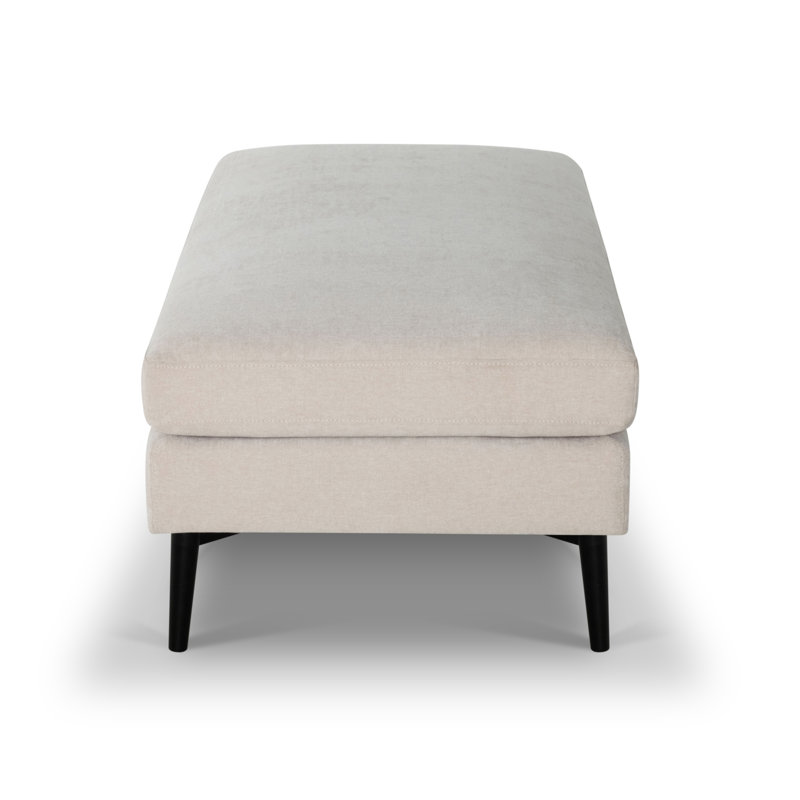 Repose-pieds de cocktail rectangulaire 47 po Bilal, Chenille performance crème Lux