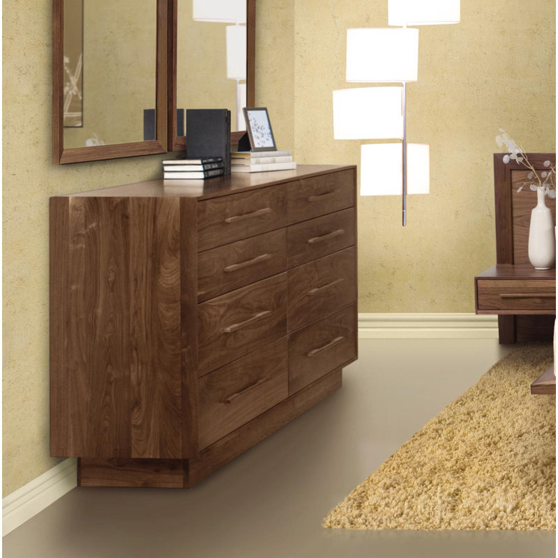 Moduluxe 8 - Drawer Solid Wood Dresser, Saddle Cherry