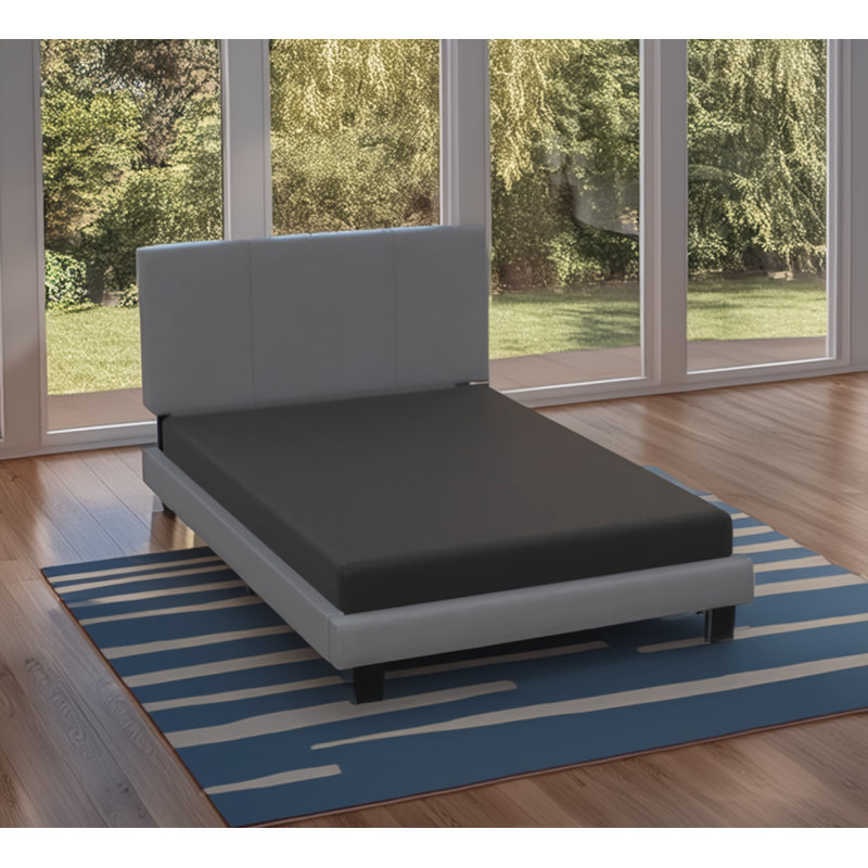 2-in-1 Metal Mattress Foundation & Bed Frame with Roll-Out Slats, Easy Assembly, Removable Legs, Heavy Duty Support, Headboard Brackets, Use as Bed Frame or Box Spring Alternative