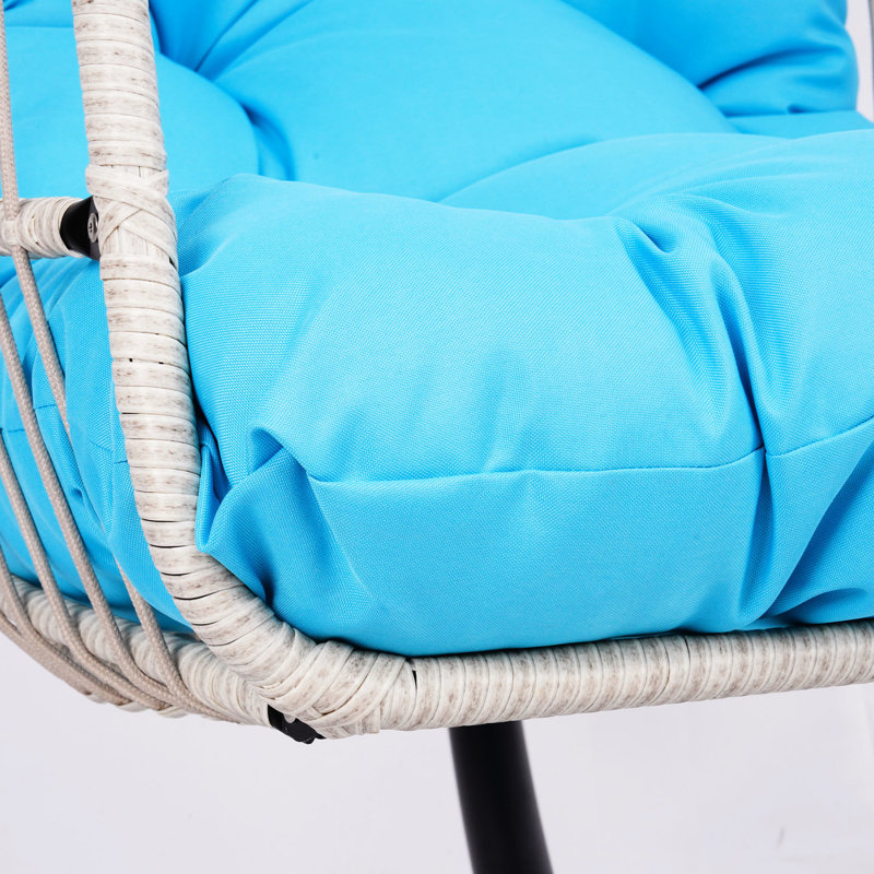 Fauteuil à œufs d'extérieur avec support - bleu, assise spacieuse, ajout de patio élégant surdimensionné, sièges, Blue