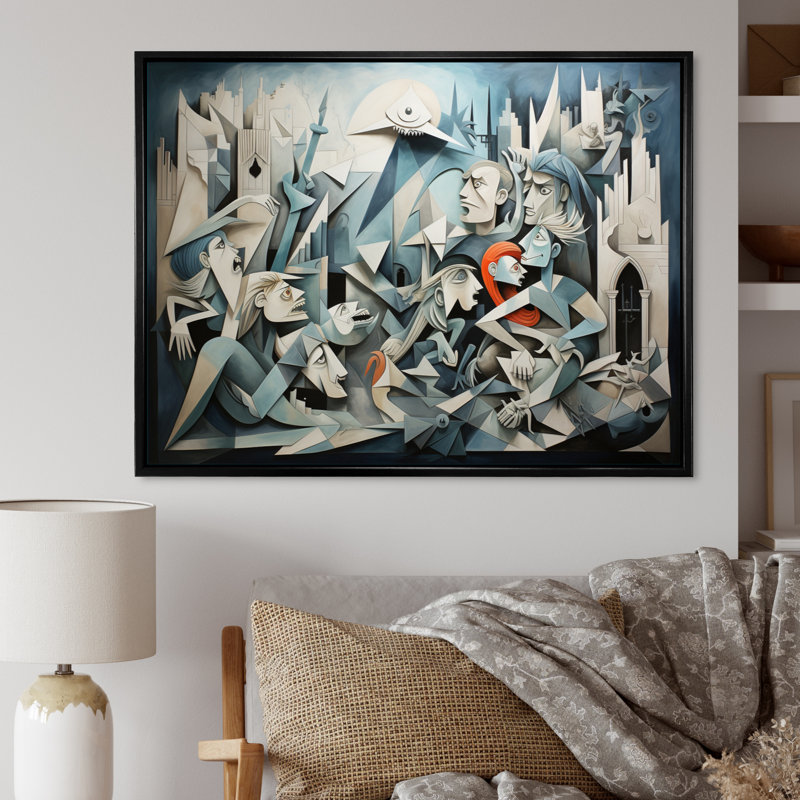 Chef-d'œuvre Guernica par Pablo IV sur toile, H 34 po x l 44 po x P 1,5 po, Cadre flottant noir