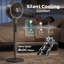 20dB Silent Standing Fan, Oscillating Fan with 12 Speeds, LED Light