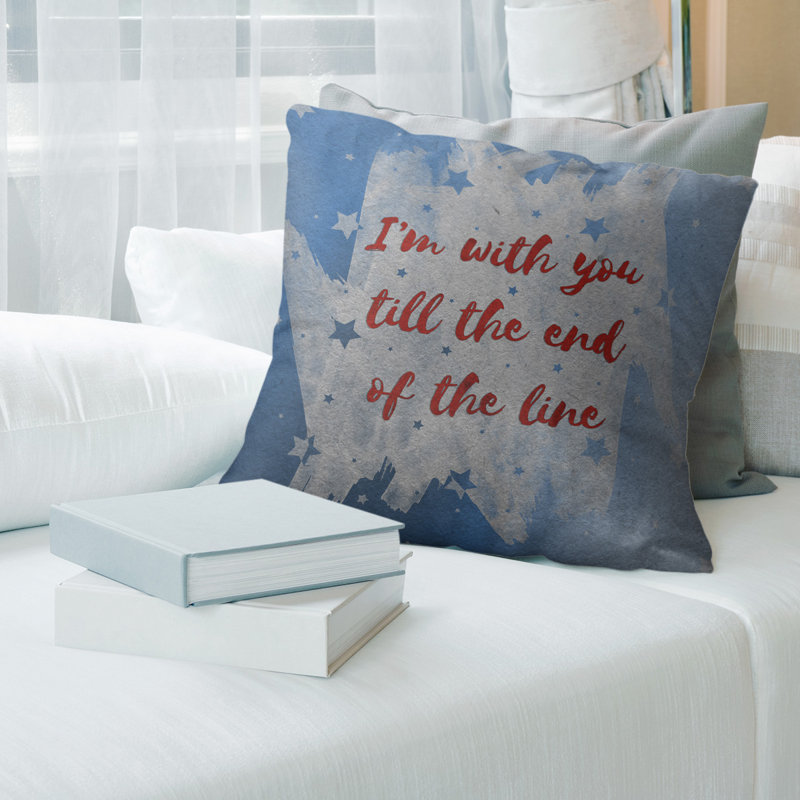 Coussin de citation de héros fidèle, 14 po x 14 po, Housse de coussin seulement - sans coussin