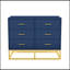 Commodes décoratives avec 6 tiroirs et pieds en métal-482604516