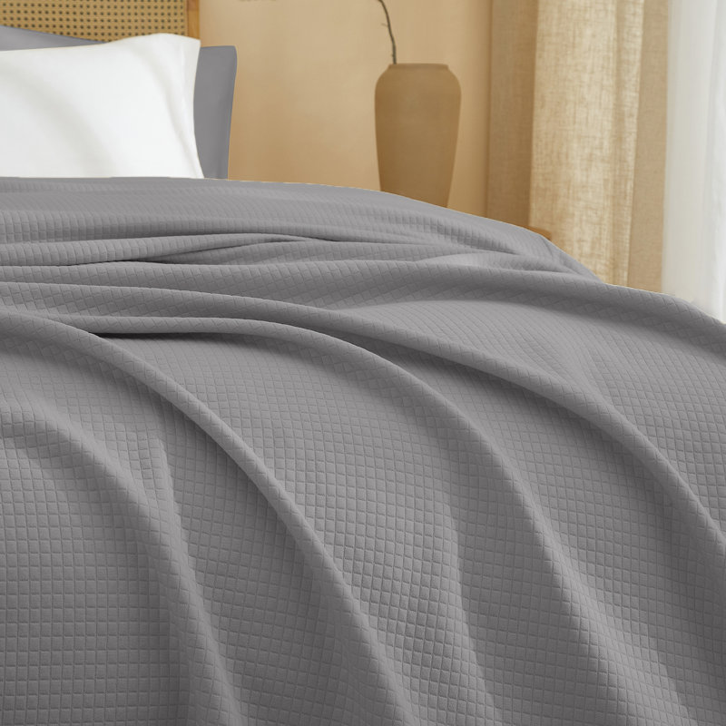 Couverture matelassée toutes saisons texturée, L 86 po x l 68 po, Gris