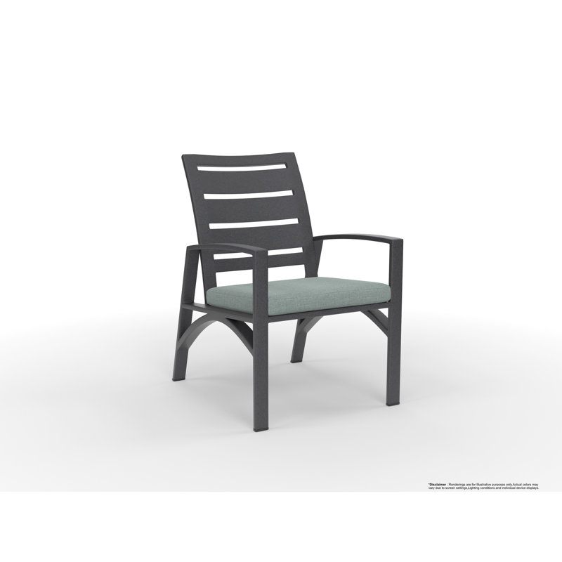 Arc Outdoor Bar Stool, Graphite, Piazza Mist