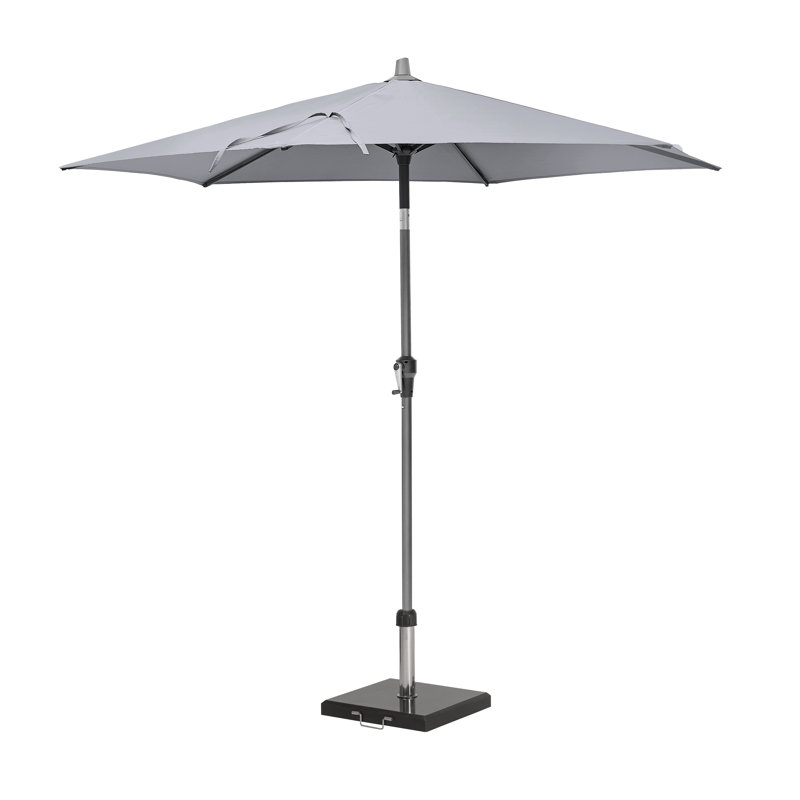 Hatten Riva Traditional Round Parasol, Luna Grey, 232cm H x 250cm W x 250cm D