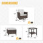 Ensemble de conversation d'extérieur 5 pièces en osier brun avec pivot courbé, table d'appoint et repose-pieds 5 pièces-667822735