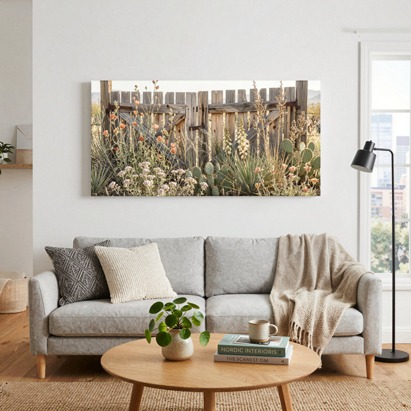 Ensemble de 1 tableau sur toile Jardin du désert, L 48 po x H 24 po, Wrapped Canvas