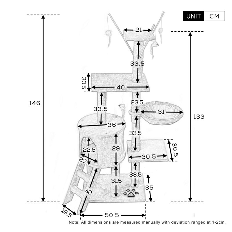 Rhett 146cm H Cat Tree