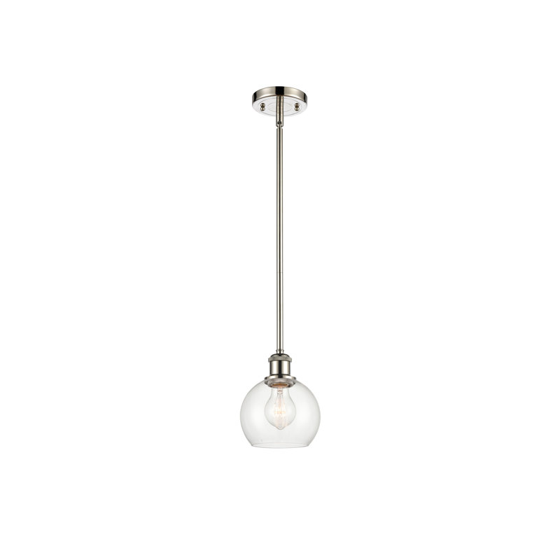 Luminaire suspendu sphère 1 lumière Cindi, Ampoule non incluse, Nickel poli