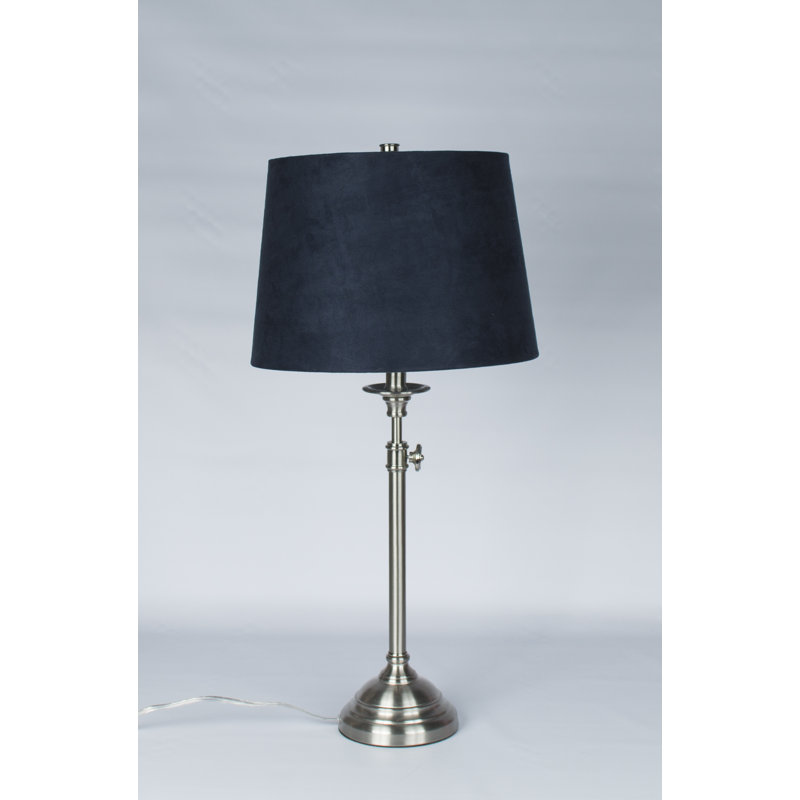 Lampe de table 30 ", Suède bleu marine, Nickel brossé
